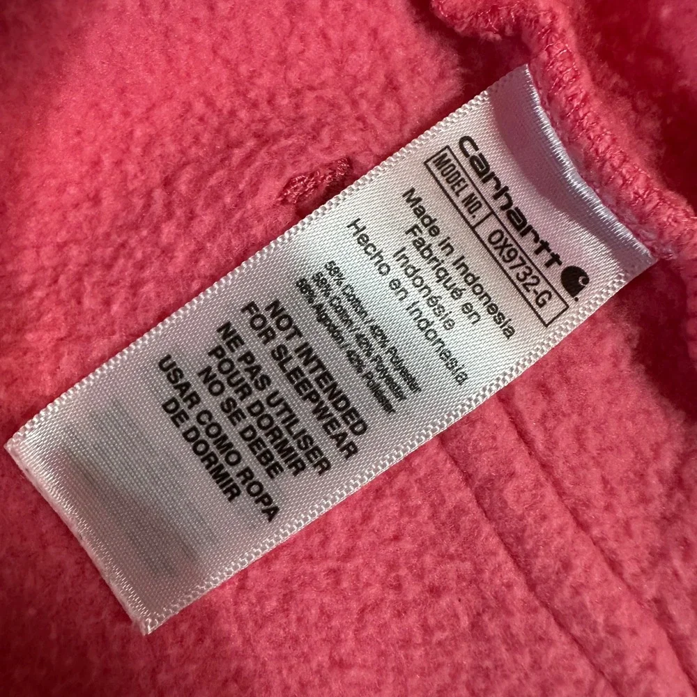 Carhartt Baby Girls Size 6M pink Cotton blend Hooded sweat coveralls